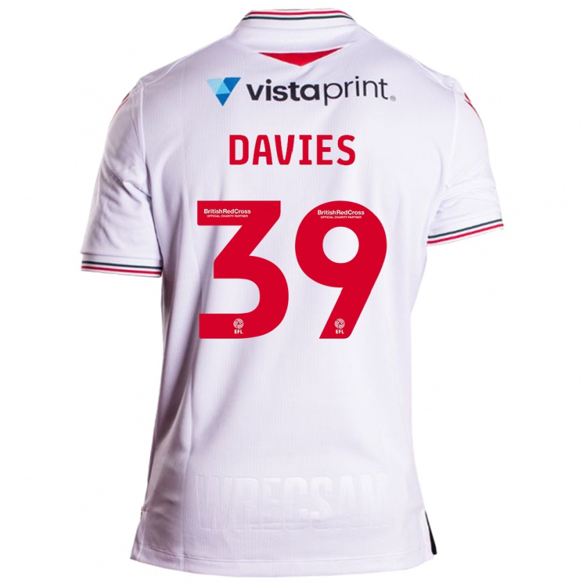 Kandiny Uomo Maglia Daniel Davies #39 Bianco Kit Gara Away 2023/24 Maglietta