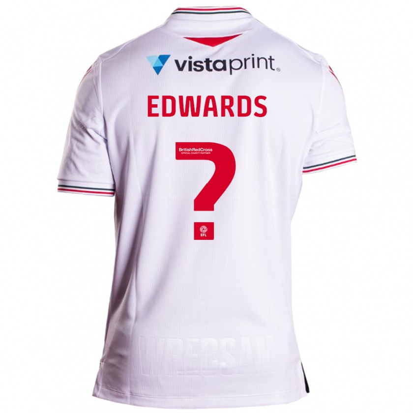 Kandiny Uomo Maglia Callum Edwards #0 Bianco Kit Gara Away 2023/24 Maglietta