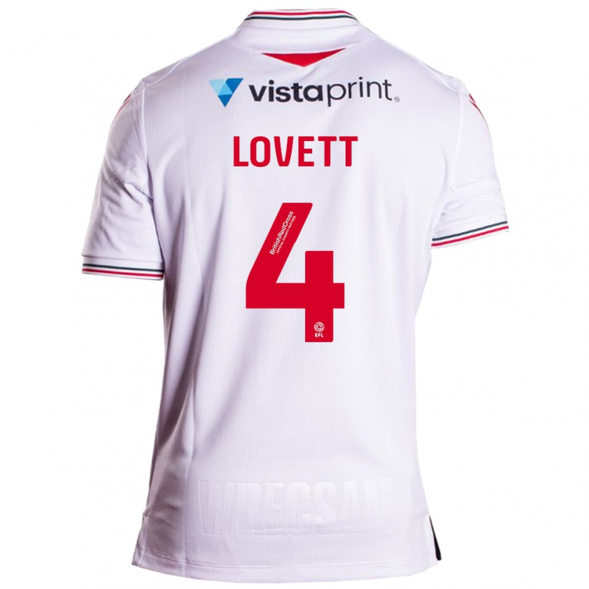 Kandiny Uomo Maglia Erin Lovett #4 Bianco Kit Gara Away 2023/24 Maglietta