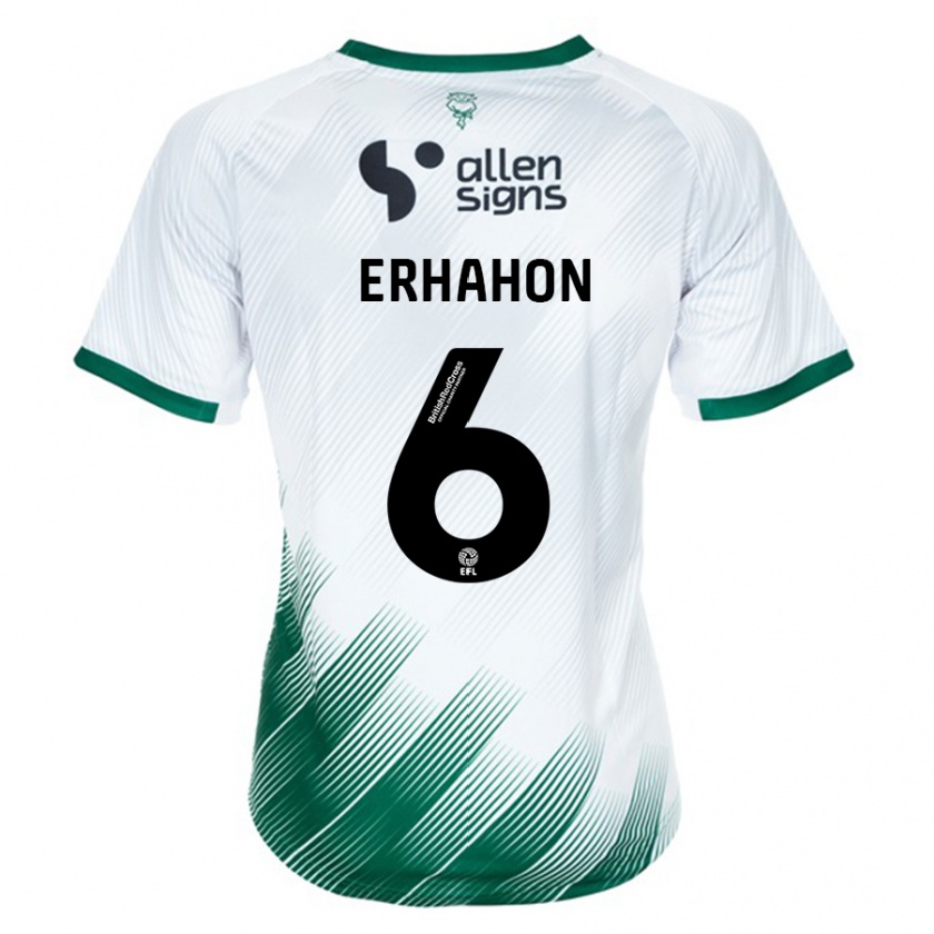 Kandiny Uomo Maglia Ethan Erhahon #6 Bianco Kit Gara Away 2023/24 Maglietta