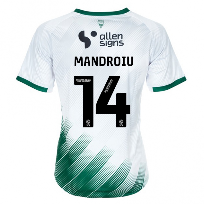 Kandiny Herren Daniel Mandroiu #14 Weiß Auswärtstrikot Trikot 2023/24 T-Shirt Österreich