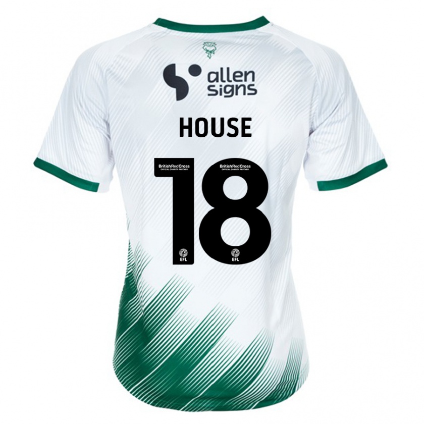 Kandiny Uomo Maglia Ben House #18 Bianco Kit Gara Away 2023/24 Maglietta