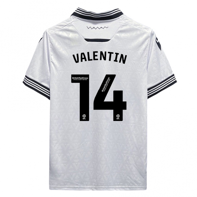 Kandiny Hombre Camiseta Pol Valentín #14 Blanco 2ª Equipación 2023/24 La Camisa