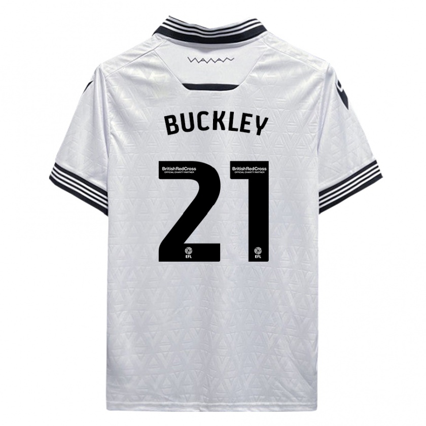 Kandiny Uomo Maglia John Buckley #21 Bianco Kit Gara Away 2023/24 Maglietta