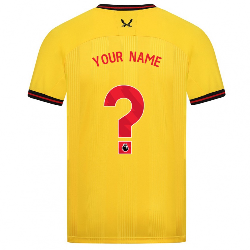 Kandiny Hombre Camiseta Su Nombre #0 Amarillo 2ª Equipación 2023/24 La Camisa