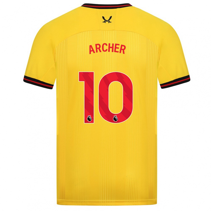 Kandiny Hombre Camiseta Cameron Archer #10 Amarillo 2ª Equipación 2023/24 La Camisa