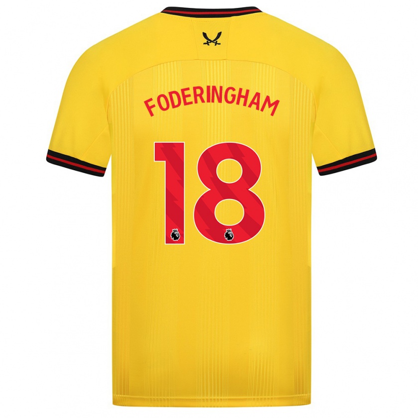 Kandiny Herren Wes Foderingham #18 Gelb Auswärtstrikot Trikot 2023/24 T-Shirt Österreich