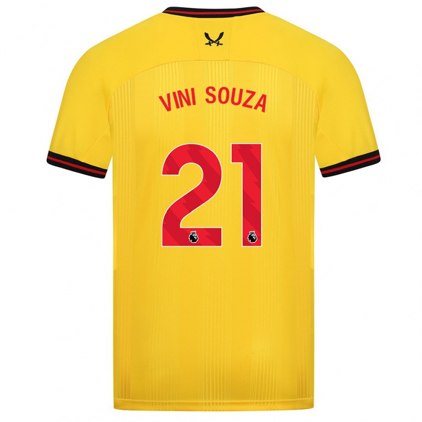 Kandiny Hombre Camiseta Vini Souza #21 Amarillo 2ª Equipación 2023/24 La Camisa