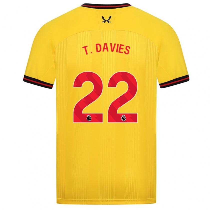 Kandiny Heren Tom Davies #22 Geel Uitshirt Uittenue 2023/24 T-Shirt België