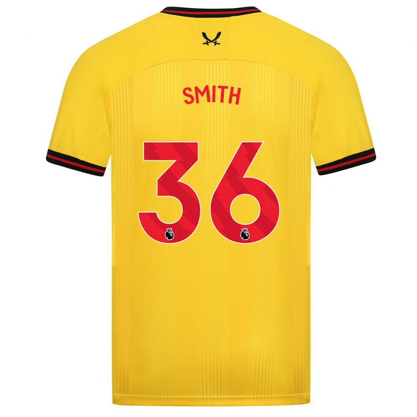 Kandiny Hombre Camiseta Joshua Smith #36 Amarillo 2ª Equipación 2023/24 La Camisa