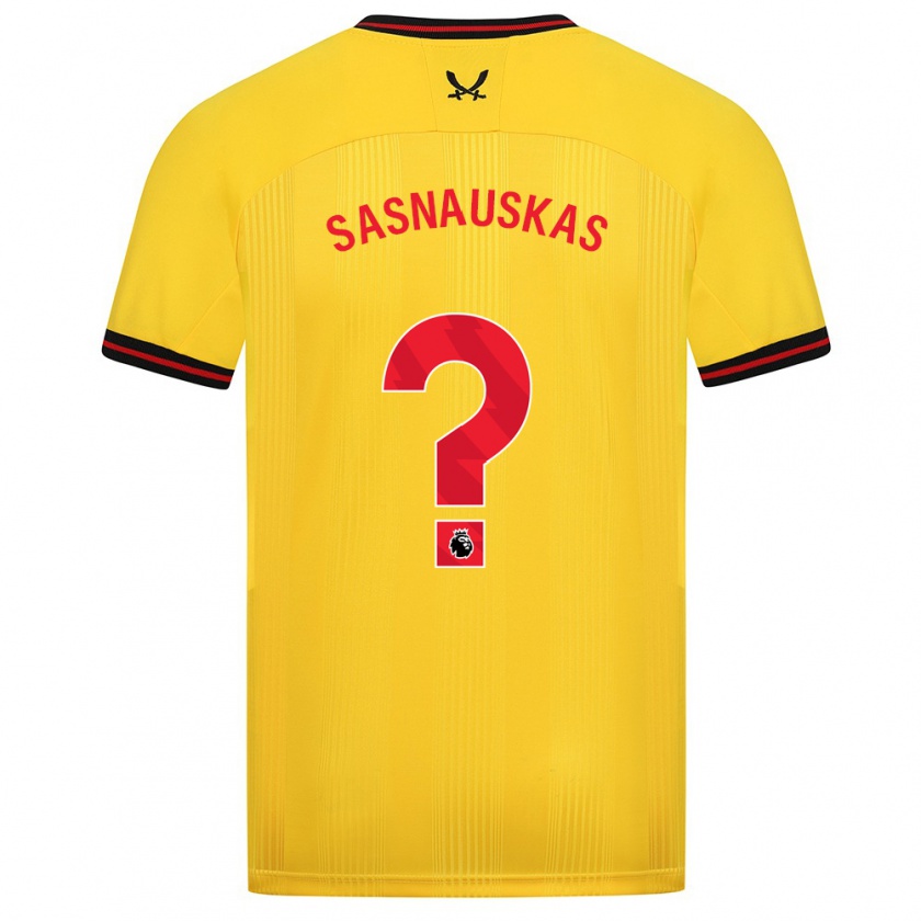 Kandiny Hombre Camiseta Dovydas Sasnauskas #0 Amarillo 2ª Equipación 2023/24 La Camisa