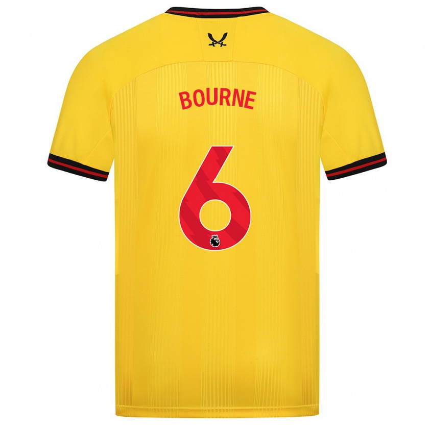 Kandiny Hombre Camiseta Tara Bourne #6 Amarillo 2ª Equipación 2023/24 La Camisa