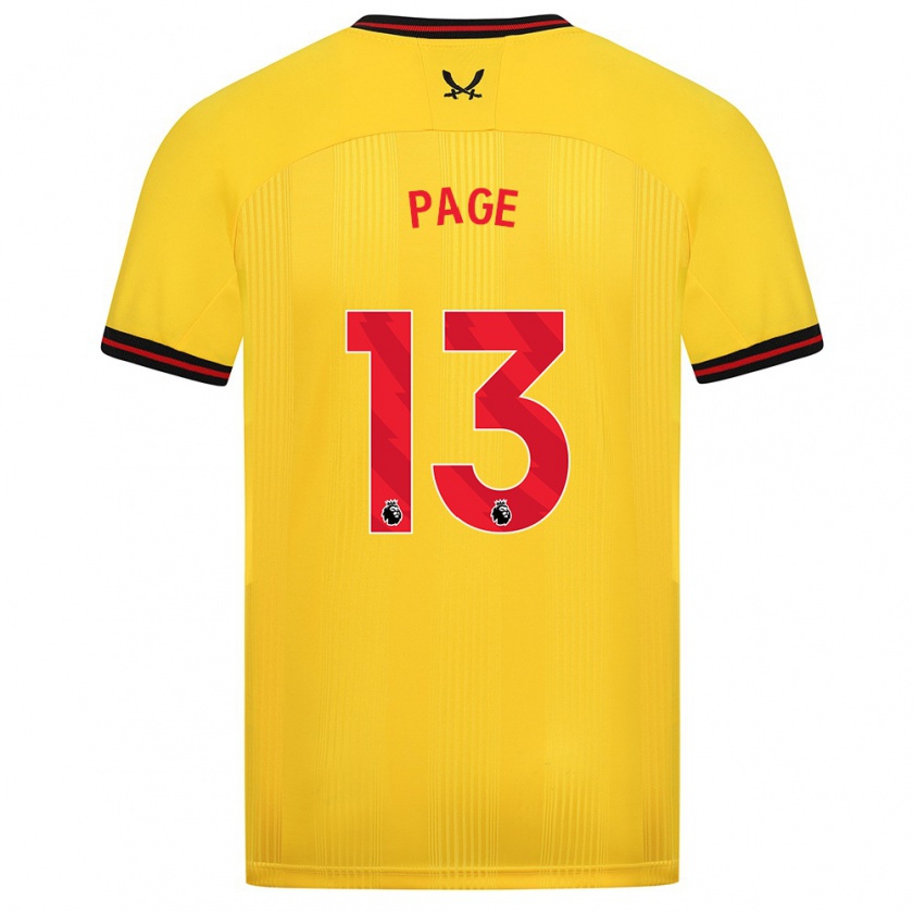 Kandiny Hombre Camiseta Olivia Jane Page #13 Amarillo 2ª Equipación 2023/24 La Camisa