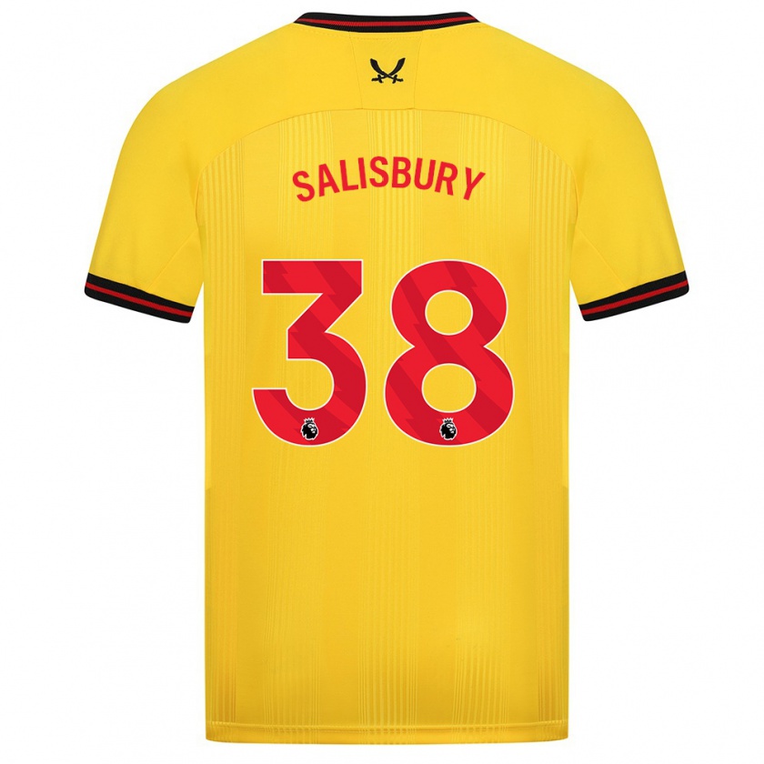 Kandiny Hombre Camiseta Chloe Salisbury #38 Amarillo 2ª Equipación 2023/24 La Camisa