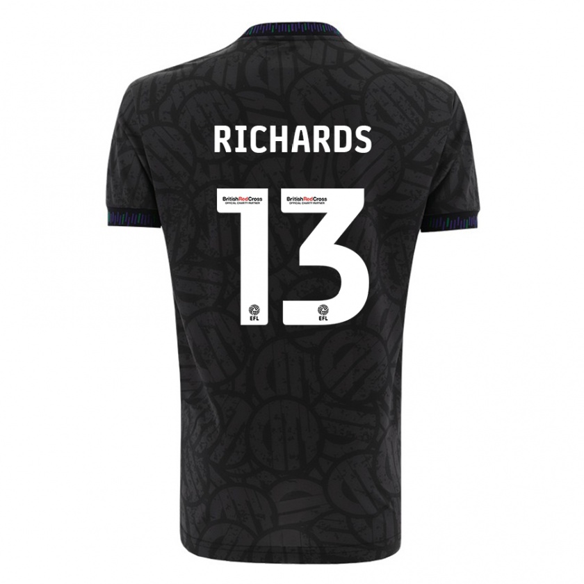 Kandiny Heren Harvey Wiles-Richards #13 Zwart Uitshirt Uittenue 2023/24 T-Shirt België