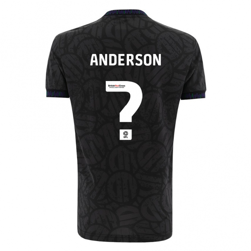 Kandiny Uomo Maglia Taine Anderson #0 Nero Kit Gara Away 2023/24 Maglietta