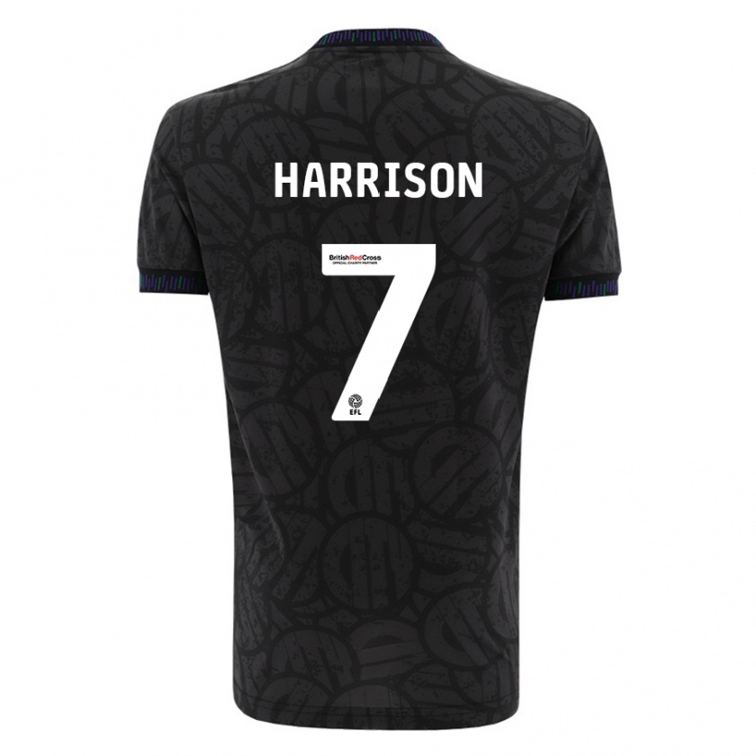 Kandiny Uomo Maglia Abi Harrison #7 Nero Kit Gara Away 2023/24 Maglietta