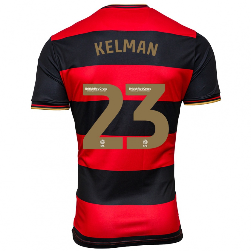 Kandiny Heren Charlie Kelman #23 Zwart Rood Uitshirt Uittenue 2023/24 T-Shirt België