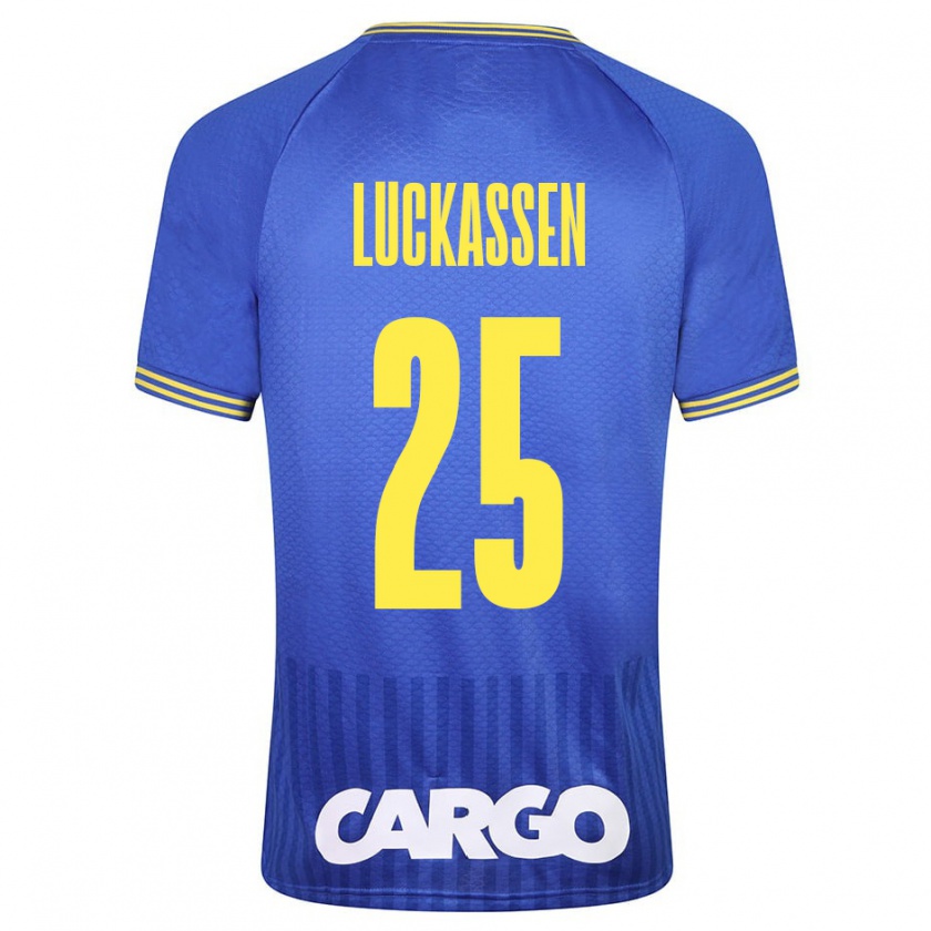 Kandiny Herren Derrick Luckassen #25 Blau Auswärtstrikot Trikot 2023/24 T-Shirt Österreich