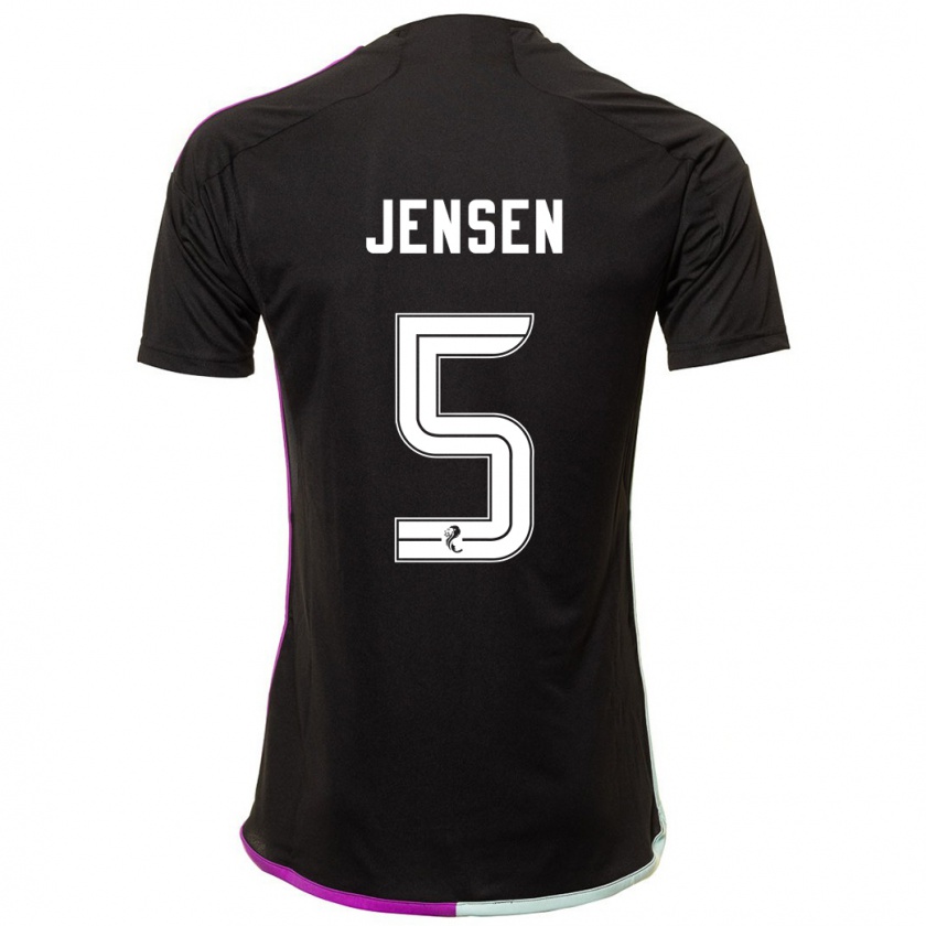 Kandiny Hombre Camiseta Richard Jensen #5 Negro 2ª Equipación 2023/24 La Camisa