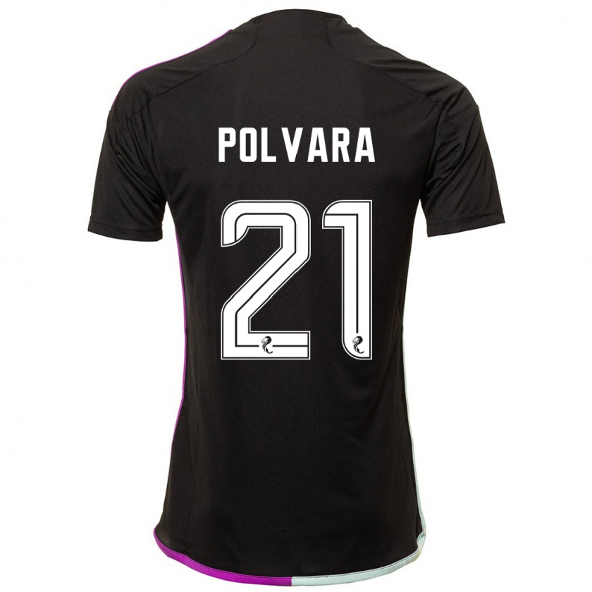 Kandiny Hombre Camiseta Dante Polvara #21 Negro 2ª Equipación 2023/24 La Camisa