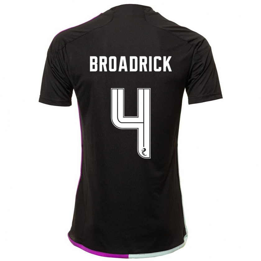 Kandiny Hombre Camiseta Jessica Broadrick #4 Negro 2ª Equipación 2023/24 La Camisa