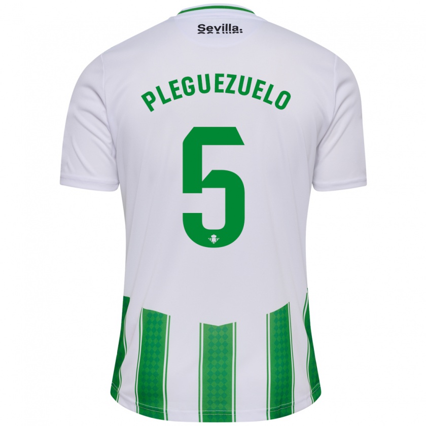 Kandiny Donna Maglia Xavi Pleguezuelo #5 Bianco Kit Gara Home 2023/24 Maglietta