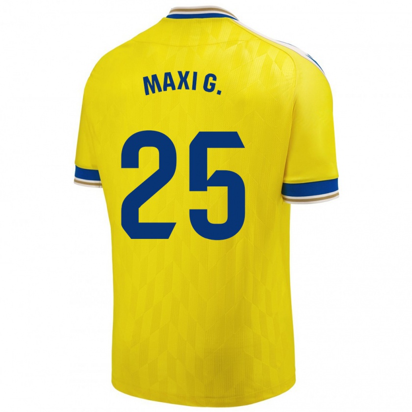 Kandiny Mujer Camiseta Maxi Gómez #25 Amarillo 1ª Equipación 2023/24 La Camisa