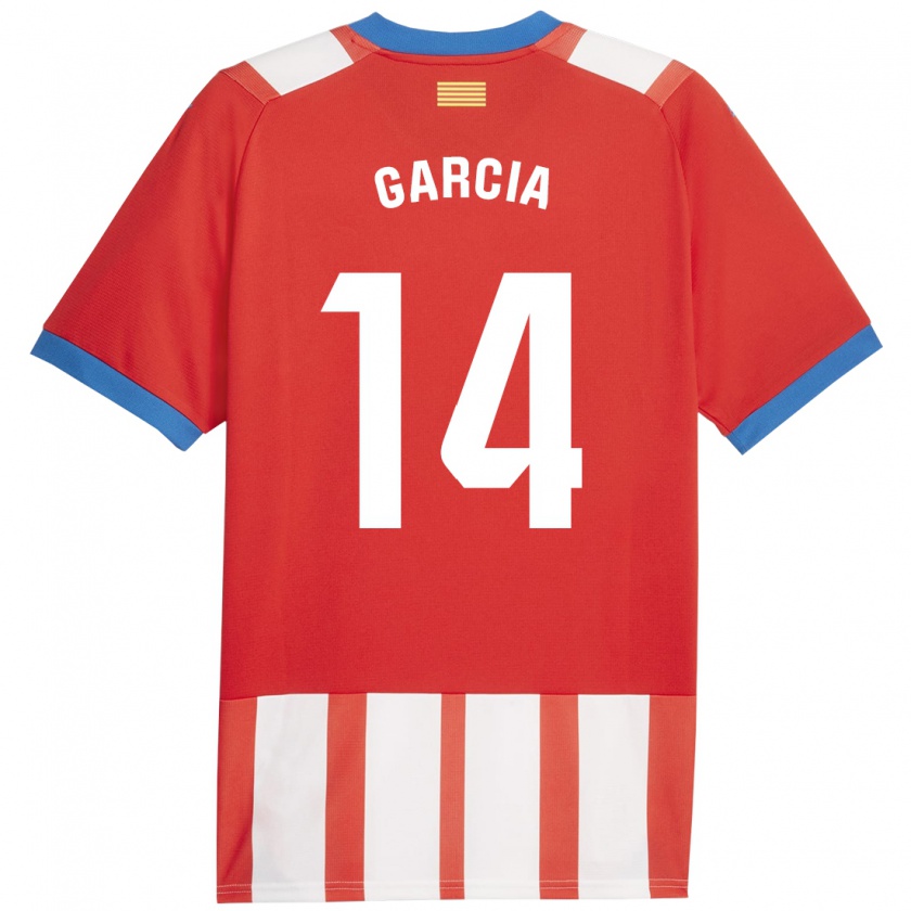 Kandiny Mujer Camiseta Aleix García #14 Rojo Blanco 1ª Equipación 2023/24 La Camisa