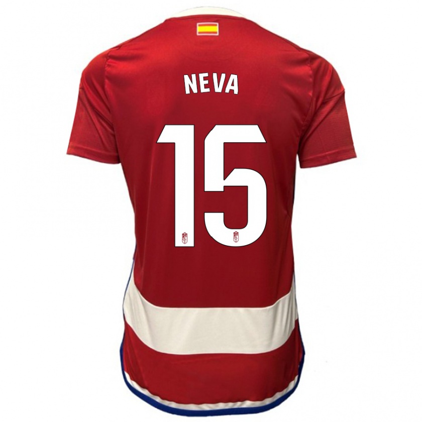 Kandiny Mujer Camiseta Carlos Neva #15 Rojo 1ª Equipación 2023/24 La Camisa