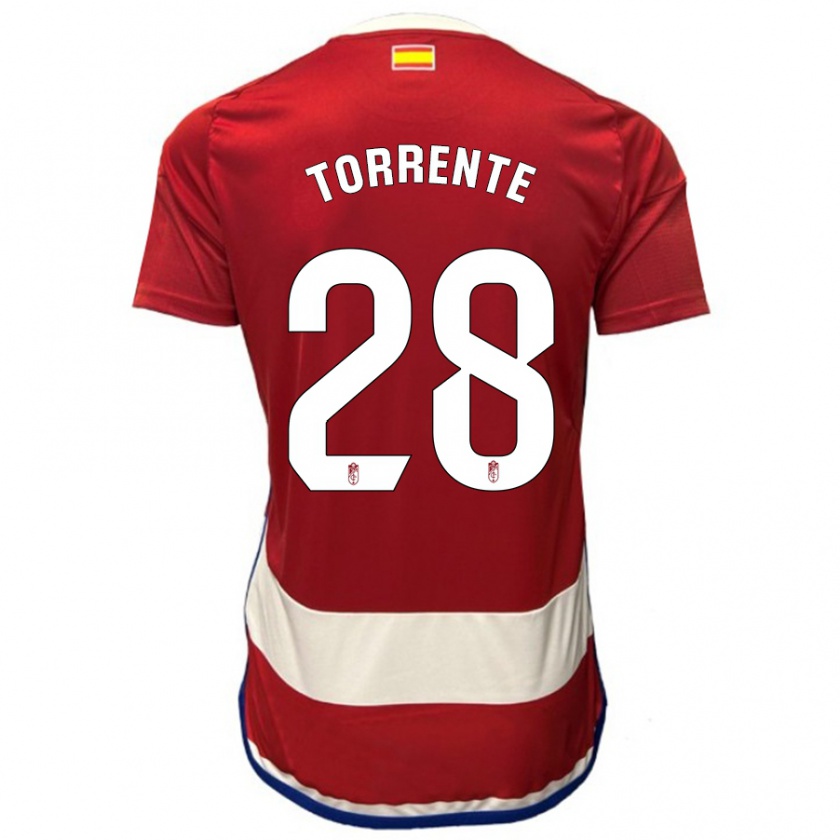 Kandiny Donna Maglia Raúl Torrente #28 Rosso Kit Gara Home 2023/24 Maglietta