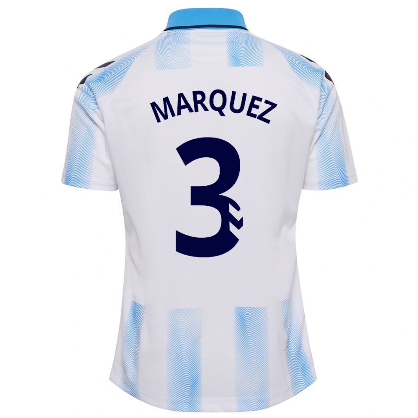 Kandiny Donna Maglia David Márquez #3 Bianco Blu Kit Gara Home 2023/24 Maglietta