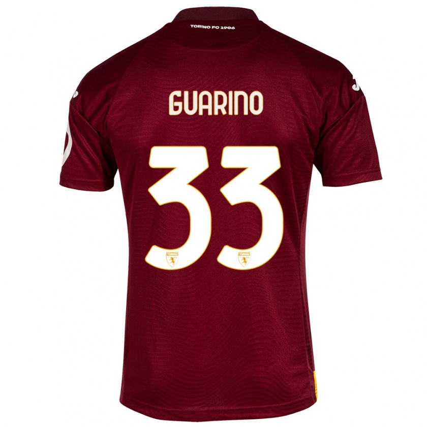 Kandiny Dames Rita Guarino #33 Donkerrood Thuisshirt Thuistenue 2023/24 T-Shirt België