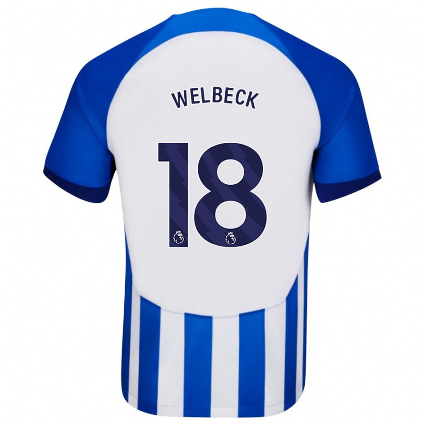 Kandiny Mujer Camiseta Danny Welbeck #18 Azul 1ª Equipación 2023/24 La Camisa