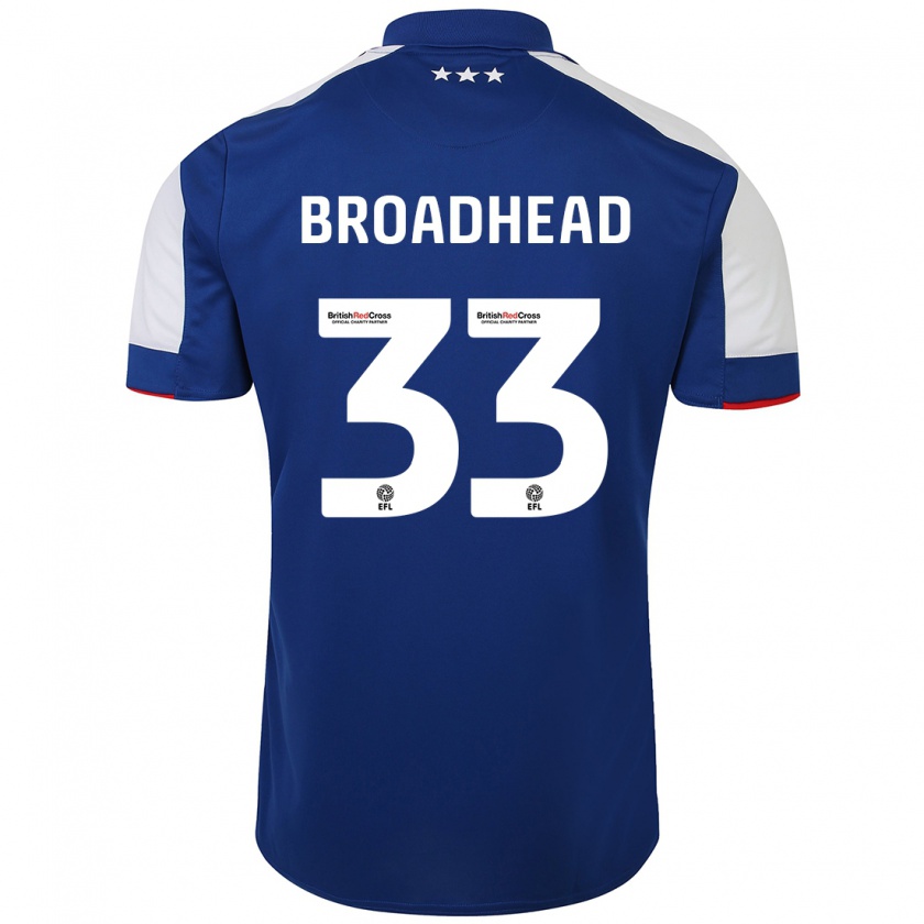 Kandiny Dames Nathan Broadhead #33 Blauw Thuisshirt Thuistenue 2023/24 T-Shirt België