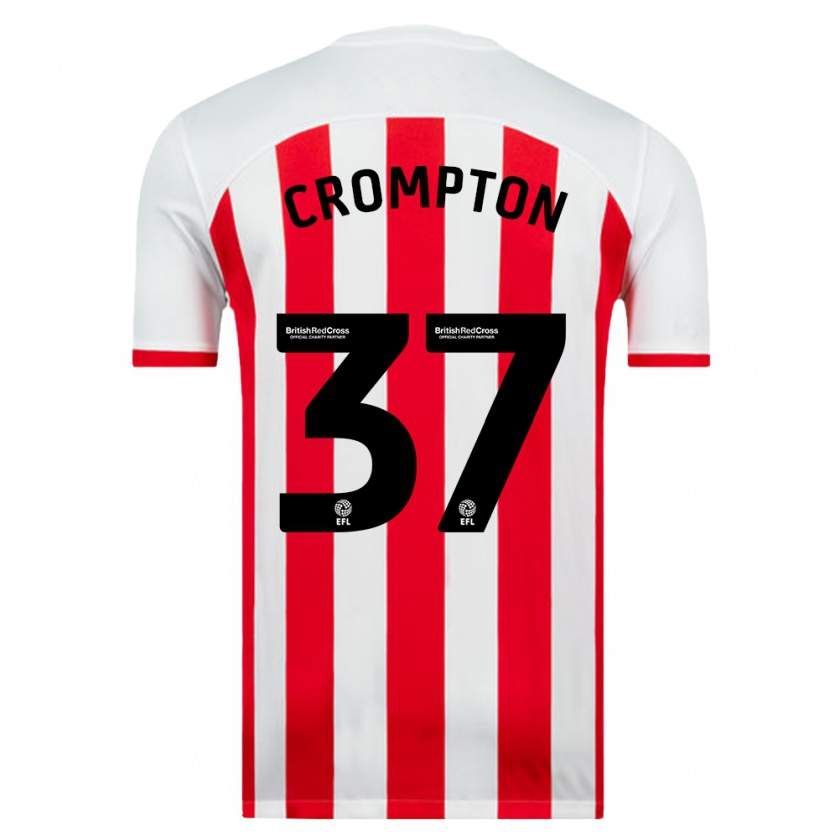 Kandiny Donna Maglia Ben Crompton #37 Bianco Kit Gara Home 2023/24 Maglietta