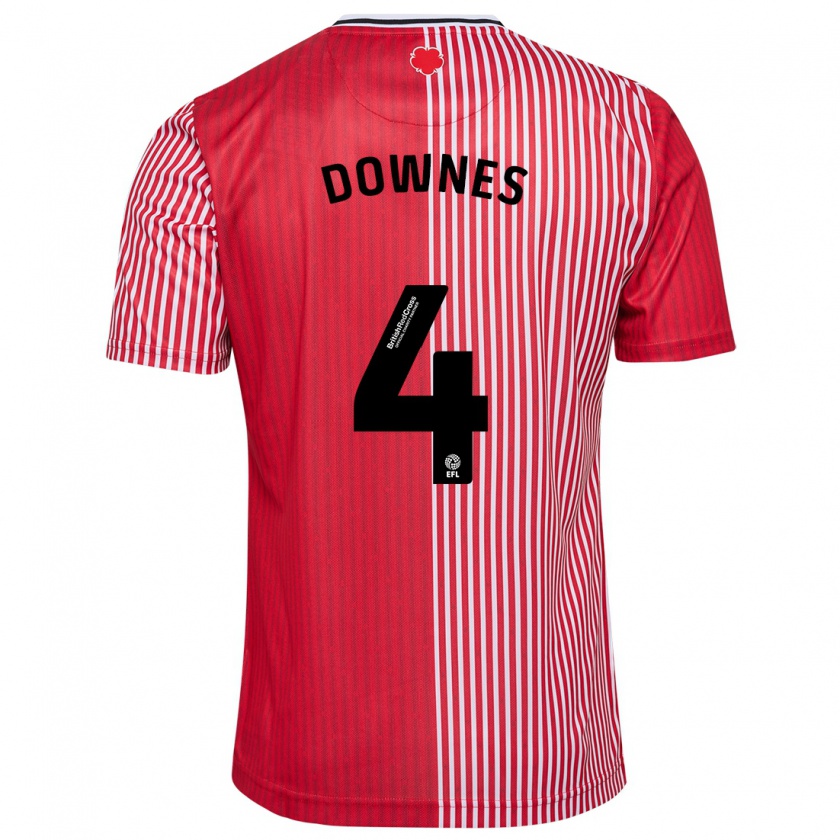 Kandiny Mujer Camiseta Flynn Downes #4 Rojo 1ª Equipación 2023/24 La Camisa