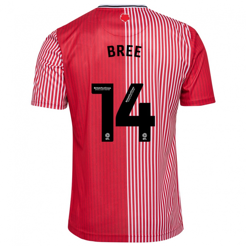 Kandiny Dames James Bree #14 Rood Thuisshirt Thuistenue 2023/24 T-Shirt België