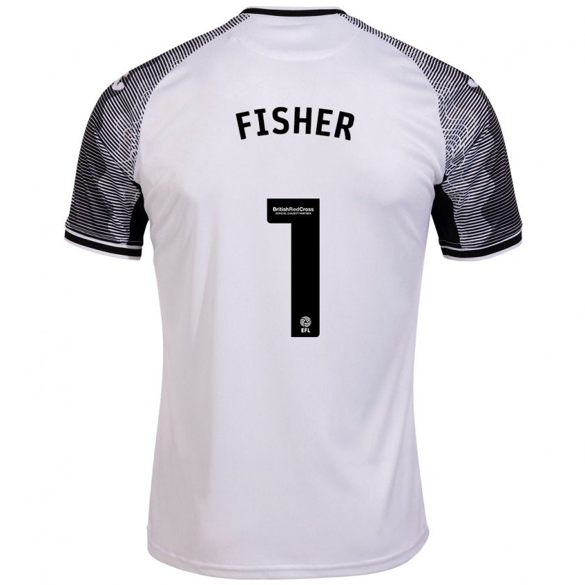 Kandiny Mujer Camiseta Andy Fisher #1 Blanco 1ª Equipación 2023/24 La Camisa