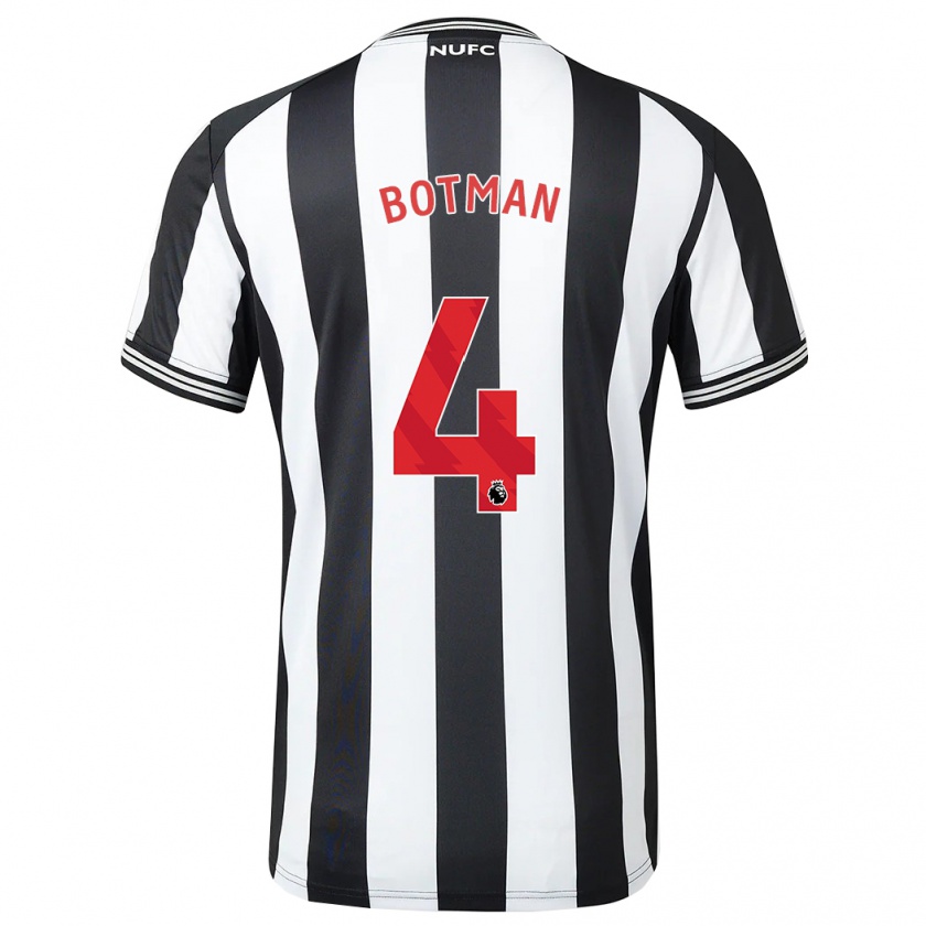 Kandiny Donna Maglia Sven Botman #4 Nero Bianco Kit Gara Home 2023/24 Maglietta