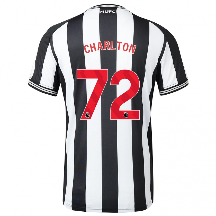 Kandiny Dames Dylan Charlton #72 Zwart Wit Thuisshirt Thuistenue 2023/24 T-Shirt België