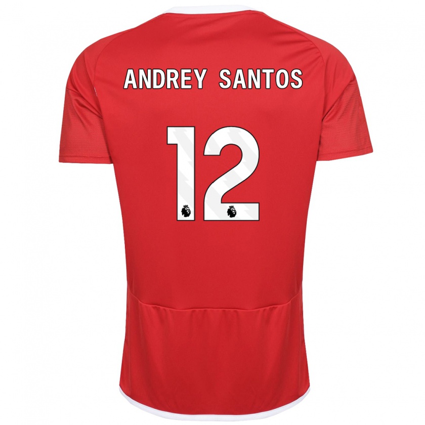 Kandiny Dames Andrey Santos #12 Rood Thuisshirt Thuistenue 2023/24 T-Shirt België