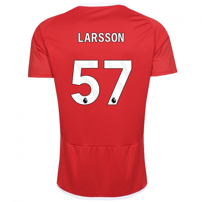 Kandiny Mujer Camiseta Julian Larsson #57 Rojo 1ª Equipación 2023/24 La Camisa