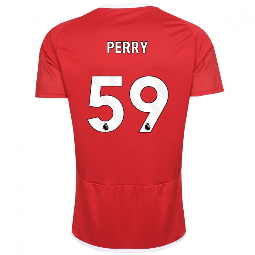 Kandiny Dames Ben Perry #59 Rood Thuisshirt Thuistenue 2023/24 T-Shirt België