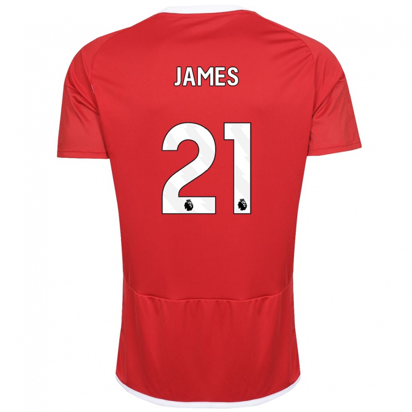 Kandiny Mujer Camiseta Hayley James #21 Rojo 1ª Equipación 2023/24 La Camisa México