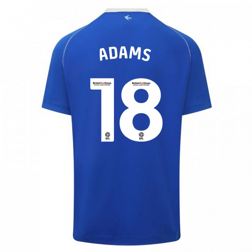 Kandiny Dames Ebou Adams #18 Blauw Thuisshirt Thuistenue 2023/24 T-Shirt België