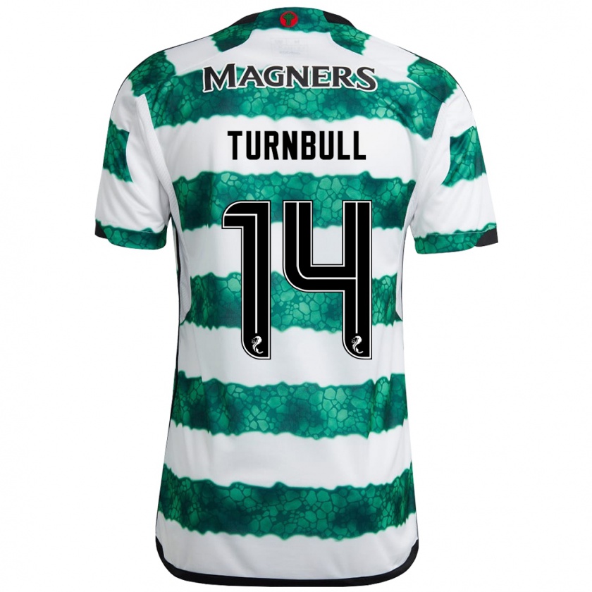 Kandiny Mujer Camiseta David Turnbull #14 Verde 1ª Equipación 2023/24 La Camisa