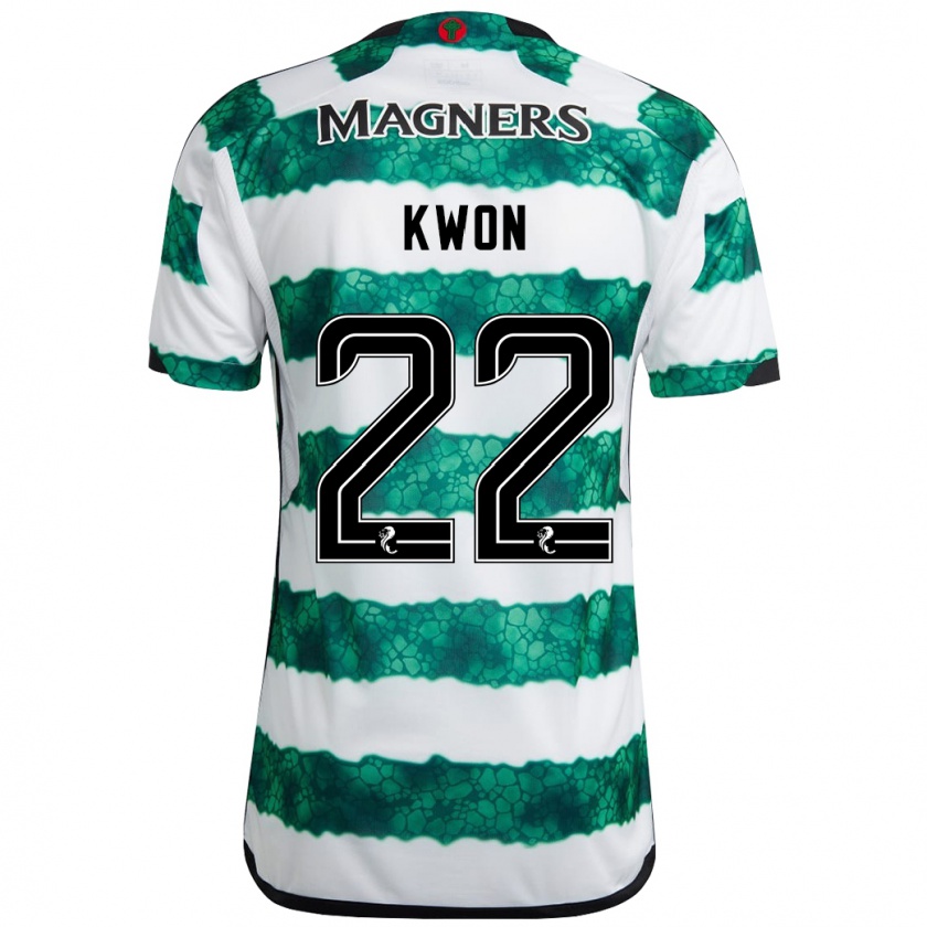 Kandiny Mujer Camiseta Hyeok-Kyu Kwon #22 Verde 1ª Equipación 2023/24 La Camisa