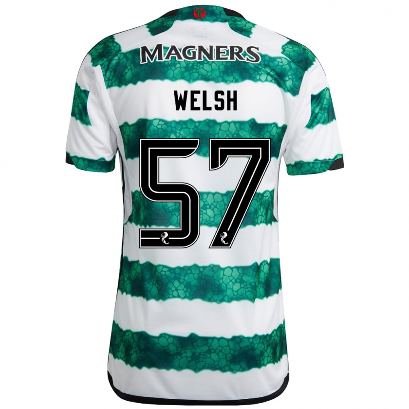 Kandiny Donna Maglia Stephen Welsh #57 Verde Kit Gara Home 2023/24 Maglietta