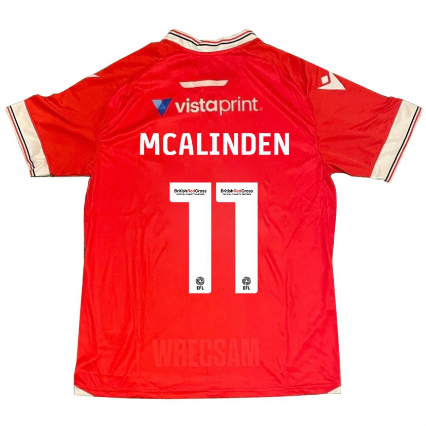 Kandiny Dames Liam Mcalinden #11 Rood Thuisshirt Thuistenue 2023/24 T-Shirt België